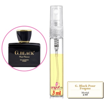 Mostra fiola din Parfumul G. Black Pour Femme, decant sticla cu pulverizator - Img 2