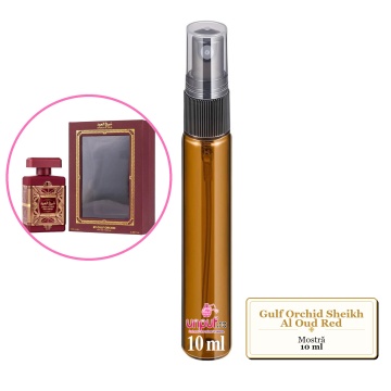 Mostra fiola din Parfumul Gulf Orchid Sheikh Al Oud Red, decant sticla cu pulverizator