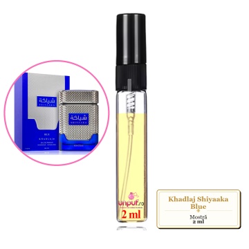 Mostra fiola din Parfumul Khadlaj Shiyaaka Blue, decant sticla cu pulverizator