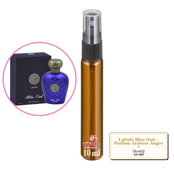 Mostra fiola din Parfumul Lattafa Blue Oud – Parfum Arabesc Angro, decant sticla cu pulverizator