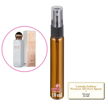 Mostra fiola din Parfumul Lattafa Fakhar Women All Over Spray, decant sticla cu pulverizator