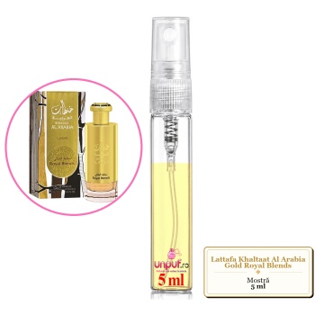 Mostra fiola din Parfumul Lattafa Khaltaat Al Arabia Gold Royal Blends, decant sticla cu pulverizator - Img 4