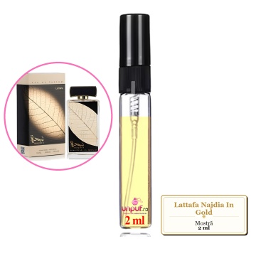 Mostra fiola din Parfumul Lattafa Najdia In Gold, decant sticla cu pulverizator - Img 2