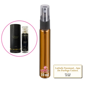 Mostra fiola din Parfumul Lattafa Nasmaat, Apa De Parfum Unisex, decant sticla cu pulverizator