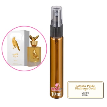 Mostra fiola din Parfumul Lattafa Pride Shaheen Gold, decant sticla cu pulverizator