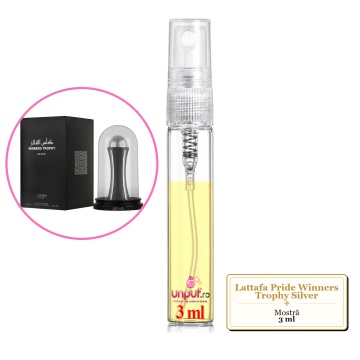 Mostra fiola din Parfumul Lattafa Pride Winners Trophy Silver, decant sticla cu pulverizator - Img 3