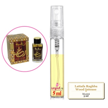 Mostra fiola din Parfumul Lattafa Raghba Wood Intense, decant sticla cu pulverizator - Img 4
