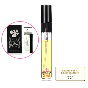 Mostra fiola din Parfumul Lattafa Ser Al Khulood Black, decant sticla cu pulverizator - Img 2