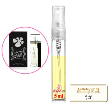 Mostra fiola din Parfumul Lattafa Ser Al Khulood Black, decant sticla cu pulverizator - Img 4