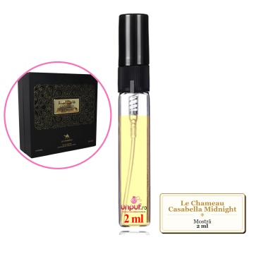 Mostra fiola din Parfumul Le Chameau Casabella Midnight, decant sticla cu pulverizator