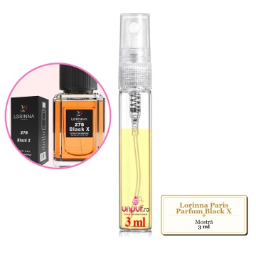 Mostra fiola din Parfumul Lorinna Paris Black X, decant sticla cu pulverizator - Img 2