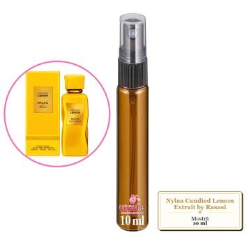 Mostra fiola din Parfumul Nylaa Candied Lemon Extrait by Rasasi, decant sticla cu pulverizator