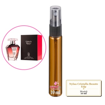 Mostra fiola din Parfumul Nylaa Cristalla Beaute Edp, decant sticla cu pulverizator