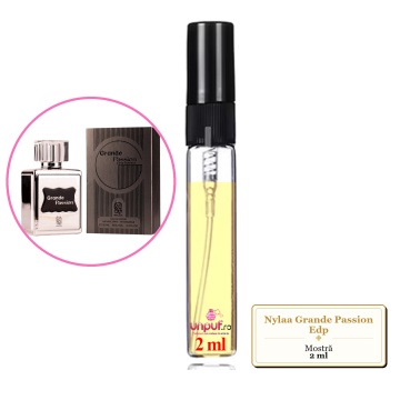 Mostra fiola din Parfumul Nylaa Grande Passion Edp, decant sticla cu pulverizator - Img 2