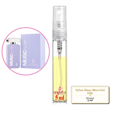 Mostra fiola din Parfumul Nylaa Musc Bleu Ciel Edp, decant sticla cu pulverizator - Img 4