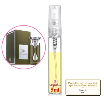 Mostra fiola din Parfumul Paris Corner Green Bet, Apa de Parfum, Barbati, decant sticla cu pulverizator - Img 2