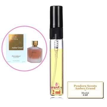 Mostra fiola din Parfumul Pendora Scents Amber Grand, decant sticla cu pulverizator - Img 2