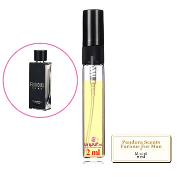 Mostra fiola din Parfumul Pendora Scents Furious For Man, decant sticla cu pulverizator - Img 2
