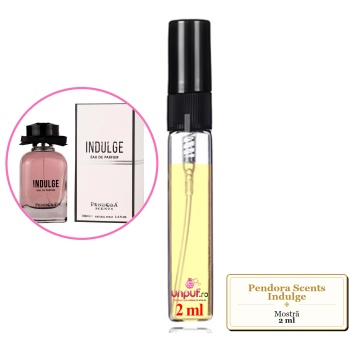 Mostra fiola din Parfumul Pendora Scents Indulge, decant sticla cu pulverizator