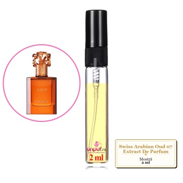 Mostra fiola din Parfumul Swiss Arabian Oud 07 Extract De Parfum, decant sticla cu pulverizator