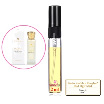 Mostra Fiola Din Parfumul Swiss Arabian Shaghaf Oud, Hair Mist, Decant Sticla Cu Pulverizator