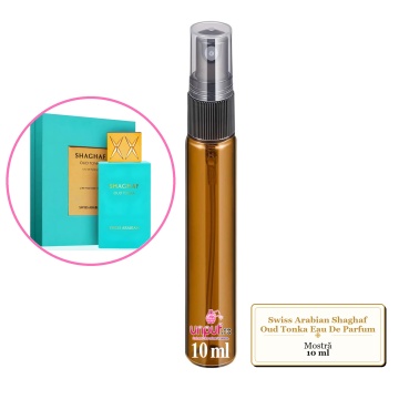 Mostra fiola din Parfumul Swiss Arabian Shaghaf Oud Tonka Eau De Parfum, decant sticla cu pulverizator