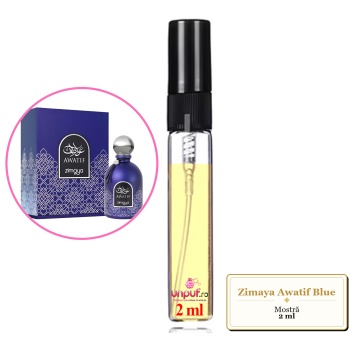 Mostra fiola din Parfumul Zimaya Awatif Blue, decant sticla cu pulverizator - Img 2