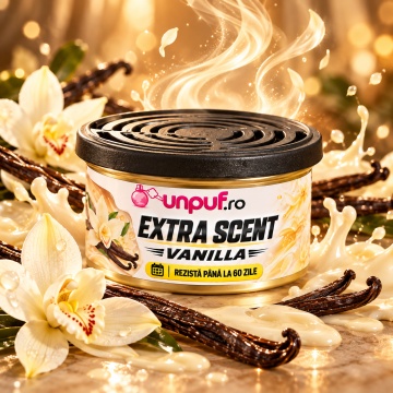 Odorizant Auto Unpuf Extra Scent Vanilla, Parfum Auto cu Aromă de Vanilie, Intensitate Reglabilă, Până la 60 Zile, 40g - Img 5