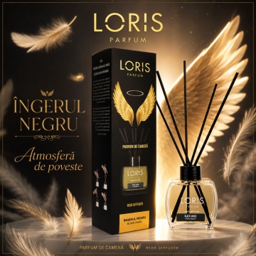 Odorizant de Cameră cu Bețișoare Parfumate Loris Îngerul Negru, 120 ml, Esență Black Angel, Miros Elegant și Persistent - Img 6