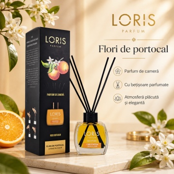 Odorizant de Cameră cu Bețișoare Parfumate Loris Parfum Flori de Portocal, 120 ml, Esență Floral Citrică, Miros Plăcut și Persistent - Img 7