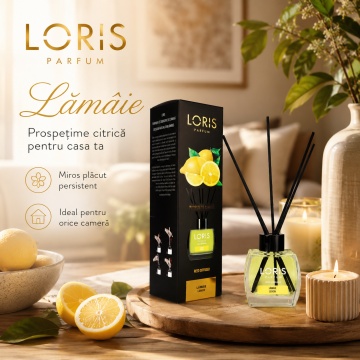 Odorizant de Cameră cu Bețișoare Parfumate Loris Parfum Lămâie, 120 ml, Esență Fresh Citrică, Miros Plăcut și Persistent - Img 4