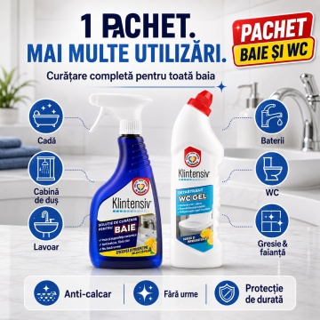 Pachet curatare baie si WC Klintensiv – 500 ml + 750 ml - Img 5