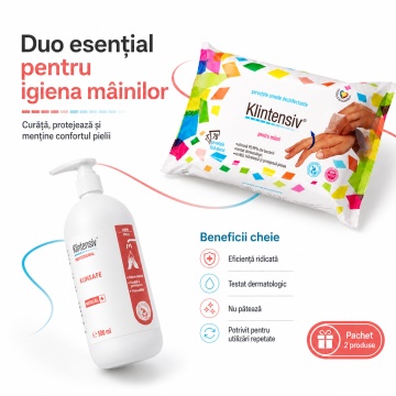 Pachet igiena mainilor Klintensiv Professional – 500 ml + 70 buc - Img 6