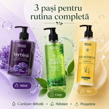 Pachet ingrijire completa Klintensiv – sapun lichid Verbina 500 ml, 500 ml + 400 ml - Img 6