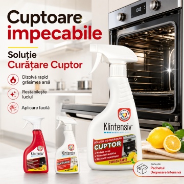 Pachet solutii degresare intensiva Klintensiv, degresant cu bicarbonat, degresant bucatarie si solutie cuptor, pentru grasime arsa si depuneri persistente, 3x 500 ml, 4x Stickere - Img 5