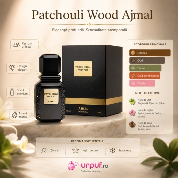 Parfum Arăbesc Ajmal Patchouli Wood 100 ml, Damă, edp - Img 3