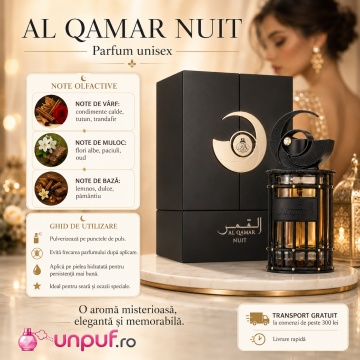 Parfum Arăbesc Al Qamar Nuit French Avenue 100 ml, Apă de Parfum Unisex, Damă și Bărbat, Inspirat The Moon, Aromă Aromatic Orientală cu Citrice, Condimente, Note Proaspete, Flori Albe, Lavandă, Note Calde, Lemn de Cedru, Ambră și Mosc - Img 9