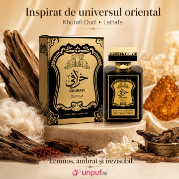 Parfum Arăbesc Al Raheeb Khurafi Oud 100 ml, Apă de Parfum Unisex, Aromă Orientală Lemnoasă cu Oud, Cashmeran, Ambroxan, Mosc și Note Condimentate - Img 8