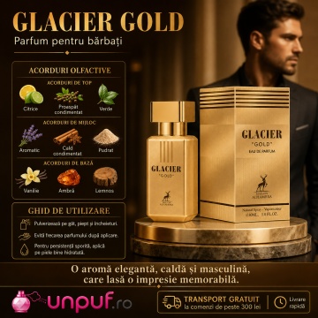 Parfum Arăbesc Alhambra Glacier Gold Maison Alhambra 30 ml, Apă de Parfum Bărbați, Aromă Oriental Ambrată, Inspirat Le Male Elixir - Img 9