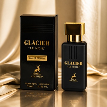 Parfum Arăbesc Alhambra Glacier Le Noir Maison Alhambra 30 ml, Apă de Parfum Bărbați, Aromă Oriental Ambrată, Inspirat Le Male Le Parfum