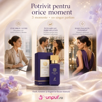 Parfum Arăbesc Alhambra Philos Pura 30 ml, Apă de Parfum Unisex, Damă și Bărbat, Maison Alhambra, Inspirat Erba Pura, Aromă Oriental Modernă Citric Fructată cu Note Fructate, Bergamotă, Condimente, Iasomie, Trandafir, Note Lemnoase, Cedru, Ambră, Mosc și - Img 6
