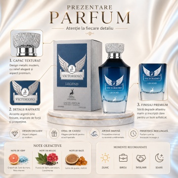 Parfum Arăbesc Alhambra Victorioso Myth Maison Alhambra 100 ml, Apă de Parfum Bărbați, Aromă Fresh Marină Lemnoasă, Inspirat Invictus Legend - Img 3
