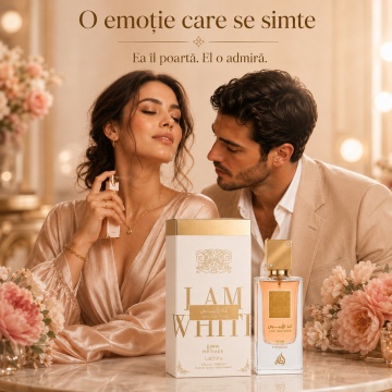 Parfum Arăbesc Ana Abiyedh Poudree Lattafa 60 ml, Apă de Parfum Damă, Aromă Oriental Florală Pudrată cu Citrice, Note Pudrate, Ambră, Mosc și Vanilie - Img 5