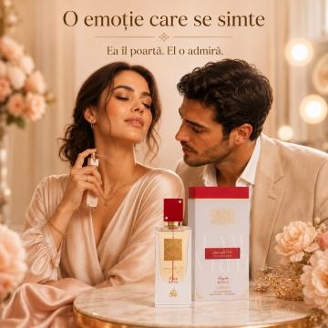 Parfum Arăbesc Ana Abiyedh Rouge Lattafa 60 ml, Apă de Parfum Unisex, Aromă Floral Lemnos Mosc cu Bergamotă, Pară, Șofran, Caramel, Geranium, Iasomie, Ambră, Lichen de Stejar și Mosc - Img 5