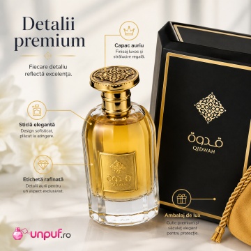 Parfum Arăbesc Ard Al Zaafaran Qidwah 85 ml, Apă de Parfum Unisex, Damă și Bărbat, Aromă Oriental Arabescă Elegantă cu Bergamotă, Condimente, Șofran, Iasomie, Trandafir, Lemn de Santal, Oud, Ambră, Mosc și Vanilie - Img 6