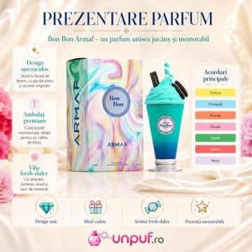 Parfum Arăbesc Armaf Bon Bon 100 ml, Apă de Parfum Unisex Damă și Bărbat, Aromă Fresh Dulce, Candy, Florală și Fructată - Img 3