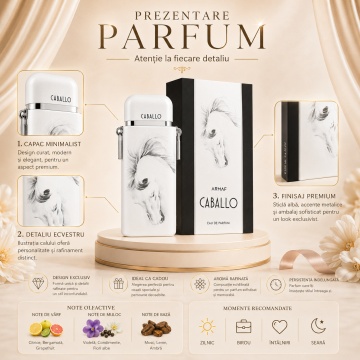 Parfum Arăbesc Armaf Caballo Pour Homme 100 ml, Apă de Parfum Bărbat, Aromă Citrică, Fresh, Elegantă și Masculină, Inspirată de Galloway - Img 3