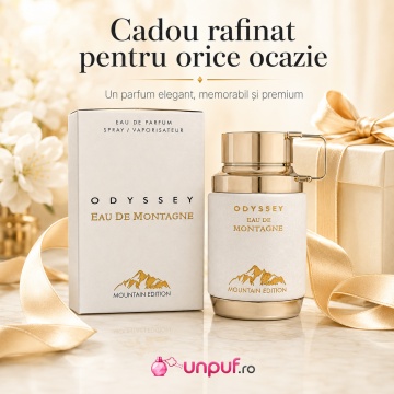 Parfum Arăbesc Armaf Odyssey Eau De Montagne 100 ml, Apă de Parfum Unisex Damă și Bărbat, Aromă Aromatic Orientală cu Acorduri Calde, Migdale, Vanilie, Santal, Mosc și Flori Albe - Img 6