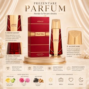 Parfum Arăbesc Armaf Red Sky 105 ml, Apă de Parfum Unisex Damă și Bărbat, Aromă Florală Dulce, Elegantă și Feminină, Inspirată de Si Fiori - Img 3