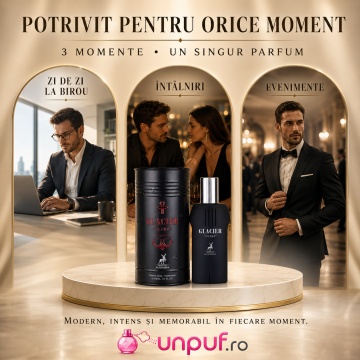 Parfum Arăbesc Bărbat Glacier Ultra Maison Alhambra 100 ml, Apă de Parfum, Inspirat de Ultra Male Jean Paul Gaultier, Aromă Oriental Fougere Dulce Condimentată cu Bergamotă, Lămâie, Lavandă, Mentă, Pară, Scorțișoară, Salvie, Chimion, Vanilie, Ambră, Cedru - Img 6